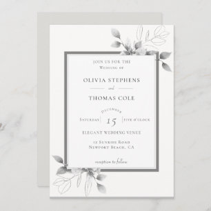 Elegant Rustic Eucalyptus Frame Winter Wedding Invitation