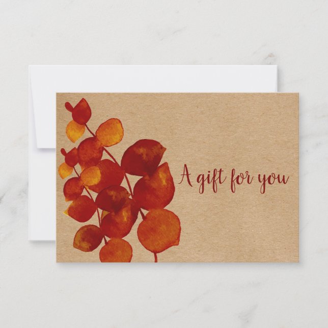 Elegant Rustic Eucalyptus Gift Certificate (Front)