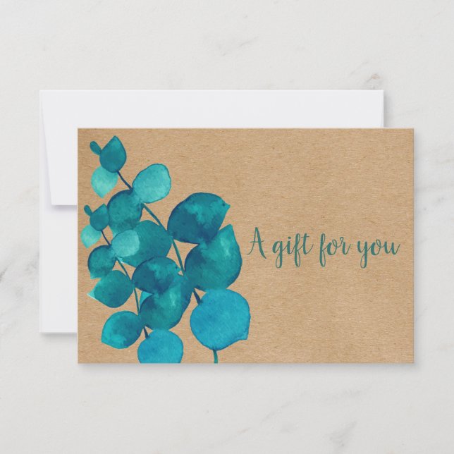 Elegant Rustic Eucalyptus Gift Certificate (Front)