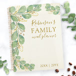 Elegant Rustic Eucalyptus Greenery Family Meal Planner<br><div class="desc">Create a personalised family meal planner with rustic elegant design that features watercolor eucalyptus greenery. You can use the template to type your family name and years.</div>