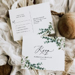 Elegant Rustic Eucalyptus Greenery Wedding RSVP Postcard<br><div class="desc">Designed to coordinate with our Rustic Greenery wedding collection,  this customisable RSVP card,  features mixed watercolor greenery botanicals,  modern calligraphy script paired with a classy serif font in black. Matching items available.</div>