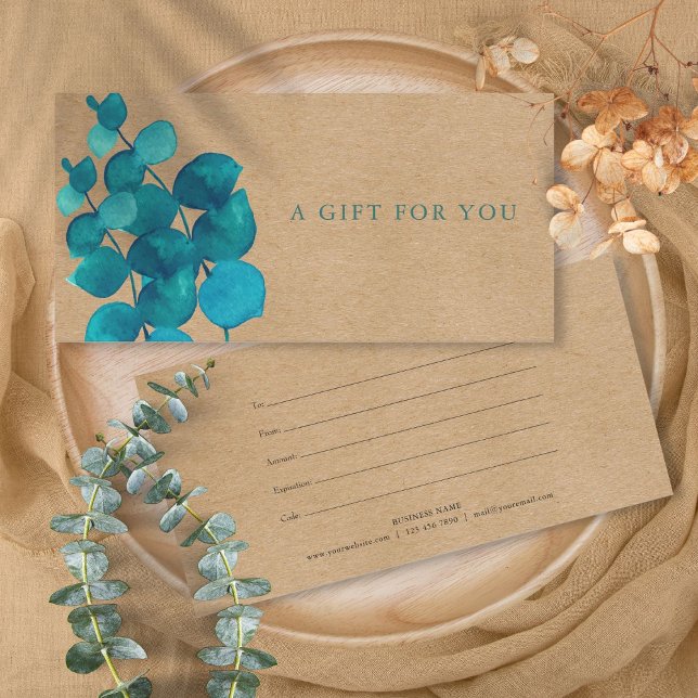 Elegant Rustic Eucalyptus Leaves Gift Certificate (Elegant Rustic Eucalyptus Leaves Gift Certificate)