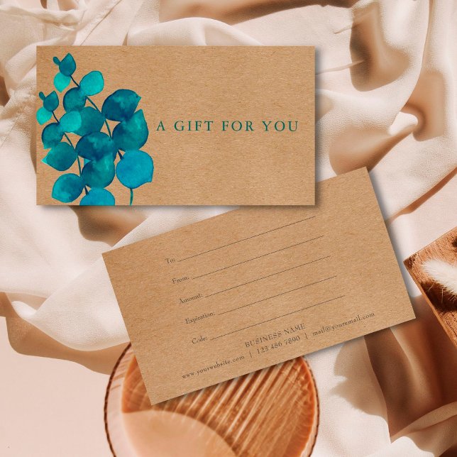 Elegant Rustic Eucalyptus Leaves Gift Certificate (Creator Uploaded)