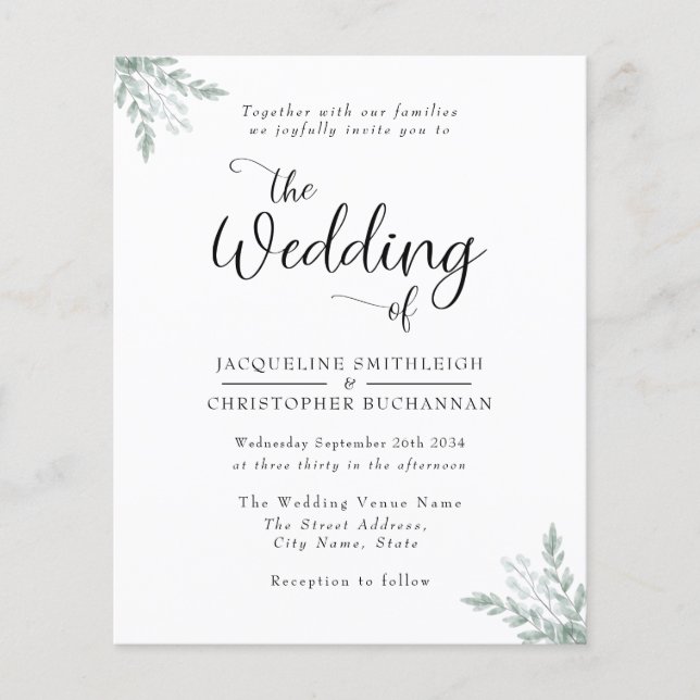 Elegant Rustic Eucalyptus Leaves Greenery (Front)