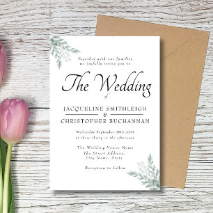 Elegant Rustic Eucalyptus Leaves Greenery Invitation