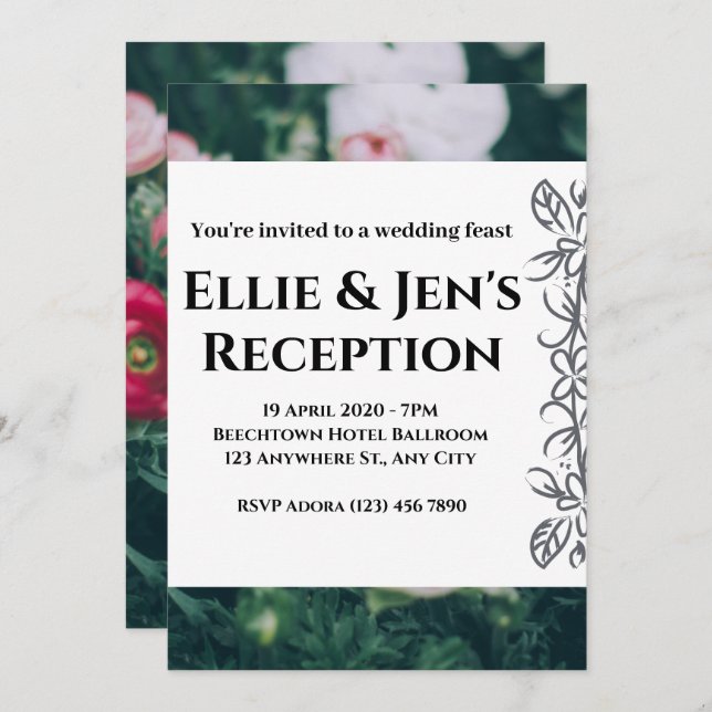 Elegant Rustic Eucalyptus Leaves Greenery Wedding Card (Front/Back)