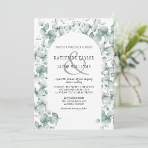 Elegant Rustic Eucalyptus Leaves Greenery Wedding  Invitation