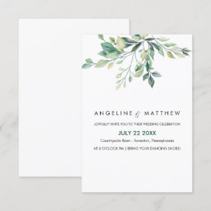 Elegant Rustic Eucalyptus Leaves Greenery Wedding Invitation