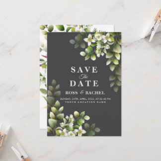 Elegant Rustic Eucalyptus Leaves Greenery Wedding Invitation