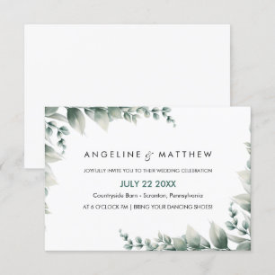 Elegant Rustic Eucalyptus Leaves Greenery Wedding  Invitation