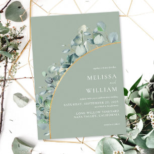 Elegant Rustic Eucalyptus Wedding Invitation