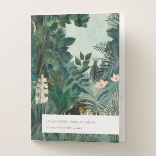 Elegant Rustic Exotic Tropical Rainforest Wedding Pocket Folder