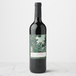 Elegant Rustic Exotic Tropical Rainforest Wedding Wine Label
