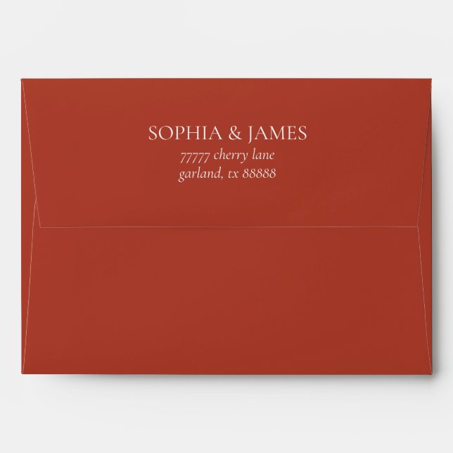 Elegant Rustic Fall Autumn Floral Wedding Envelope (Back (Top Flap))