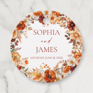 Elegant Rustic Fall Autumn Floral Wedding Favour Tags
