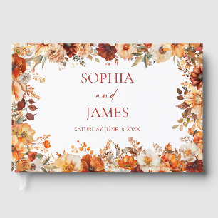 Elegant Rustic Fall Autumn Floral Wedding Guest Book