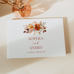 Elegant Rustic Fall Autumn Floral Wedding Guest Book