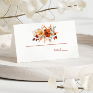Elegant Rustic Fall Autumn Floral Wedding Place Card