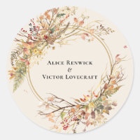 Elegant Rustic Fall Beige Wedding Envelope Seals