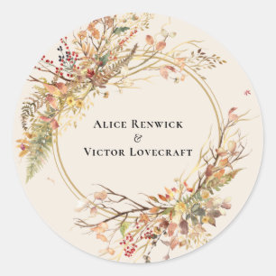 Elegant Rustic Fall Beige Wedding Envelope Seals