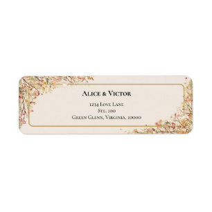 Elegant Rustic Fall Beige Wedding Return Address