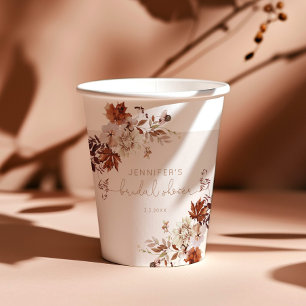 Elegant rustic fall bridal shower paper cups