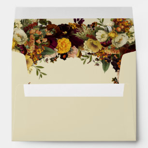 Elegant rustic fall floral personalised wedding envelope