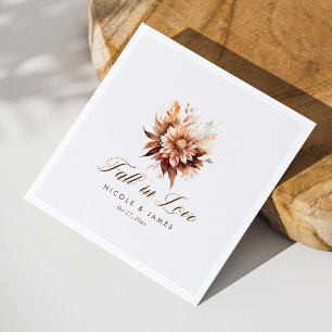 Elegant Rustic Fall In Love Calligraphy Wedding Napkin