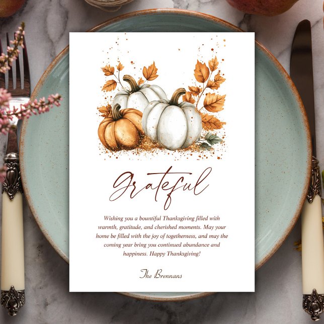 Elegant Rustic Fall Pumpkins Thanksgiving Holiday Card (Elegant Rustic Fall Pumpkins Thanksgiving Holiday Card)