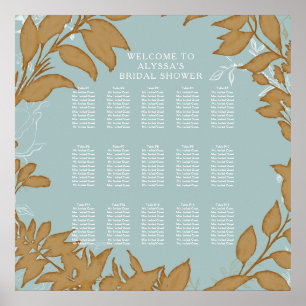 Elegant Rustic Fall Wreath Foliage Seating Chart