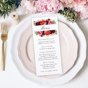 Elegant Rustic Floral Event Menu