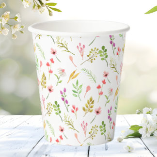 Elegant Rustic Floral Garden Baby Shower Paper Cups
