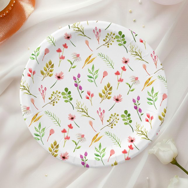 Elegant Rustic Floral Garden Baby Shower Paper Plate (Creator Uploaded)