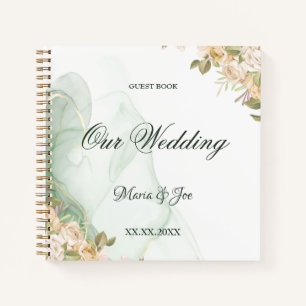 Elegant Rustic Floral Greenery wedding guest book