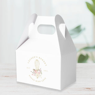 Elegant Rustic Floral Home Bakery Logo Favour Box