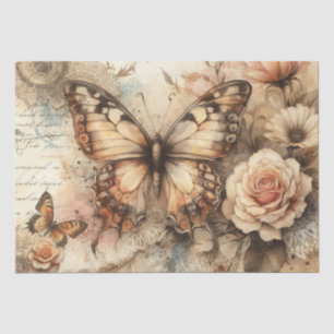 Elegant Rustic Floral & Lace Vintage Decoupage Tissue Paper