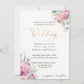 Elegant Rustic Floral wedding  Invitation