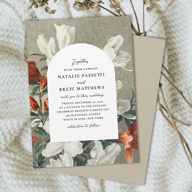 Elegant Rustic Florals Terracotta Wedding Invitation (Creator Uploaded)