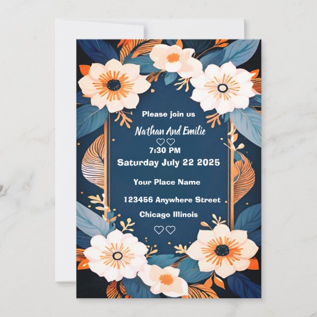 Elegant rustic flowers Flat Thank You Card (Front)