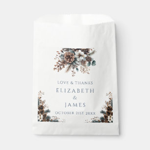 Elegant Rustic Forest Floral Pinecones Wedding Favour Bags