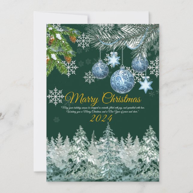 Elegant Rustic Gold Merry Christmas Holiday Card  (Front)