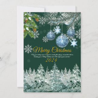 Elegant Rustic Gold Merry Christmas Holiday Card 