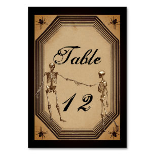 Elegant Rustic Gothic Deco Skeletons Table Numbers