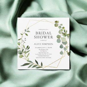 Elegant Rustic Greenery Bridal Shower Invitation