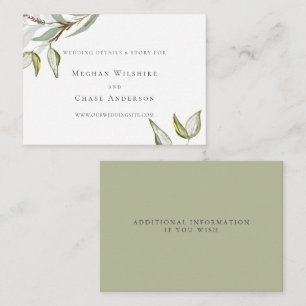 Elegant Rustic Greenery  Enclosure Card
