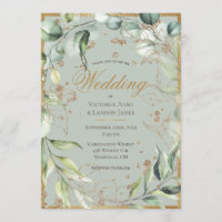 Elegant Rustic Greenery Gold Eucalyptus Wedding