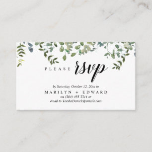 Elegant Rustic Greenery, RSVP Reminder Enclosure Card