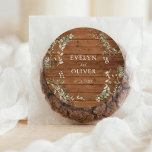Elegant Rustic Greenery Wedding Classic Round Sticker<br><div class="desc">Elegant rustic wedding sticker.</div>