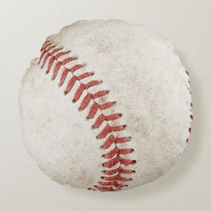 Elegant rustic illustration Baseball player Modern Round Cushion
