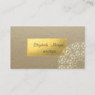 Elegant Rustic ,Kraft,Gold Lace Business Card